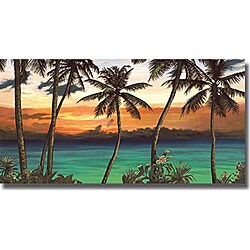 Elena Panizza 'Emerald Sunset' Canvas Art