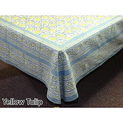 Fair Trade Yellow Tulip Table Cover and Napkin Set (India)