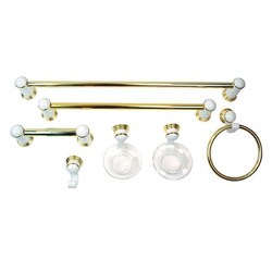 Moen 7-piece Milano White/ Brass Bath Accessory Kit