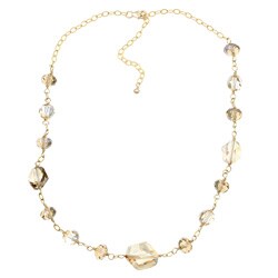 Charming Life 14k Goldfill Champagne Crystal Necklace