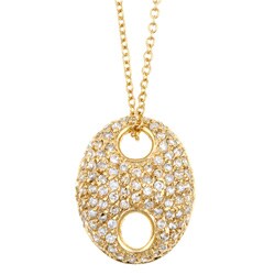 Caribe  Gold  14k over Sterling  Silver Cubic Zirconia Anchor-link Necklace