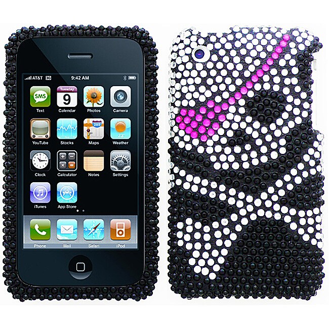 iPhone 3G/ 3GS Skull Patch Rhinestone Diamond Case