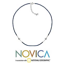 Sterling Silver 'A Pure Soul' Lapis Lazuli Necklace (Thailand)