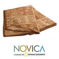 'Paracas Cinnamon' Alpaca Wool Throw Blanket (Peru)