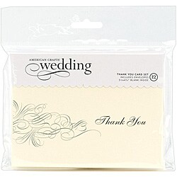 Metallic Flourish Embossed Thank You Cards and Envelopes (Pack of 12)