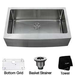 Kraus 33-inch Farmhouse Apron Single-bowl Stainless Steel Kitchen Sink