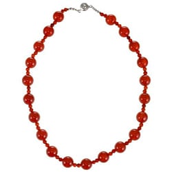 Silver Carnelian Agate Necklace (Thailand)