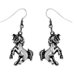 Pewter Unicorn Earrings