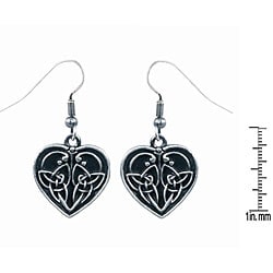 Pewter Celtic Heart-shape Love Earrings