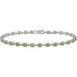 Sterling Silver Green Peridot Bracelet