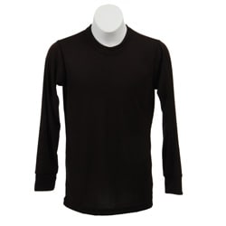 Kids' Midweight Thermal Crewneck Black Top