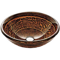 Vigo Copper Mosaic 19-mm thick Glass Vessel Sink