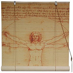 Da Vinci's Vitruvian Man 36-inch Bamboo Blind (China)