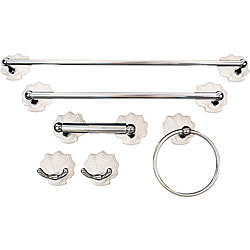 Moen Shell Classic White with Chrome 6-piece Bath Accessory Kit