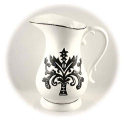 Hand-painted Black and White Water Pitcher