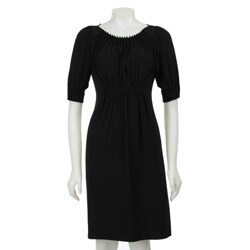 Suzi Chin Women's Black Pintuck Dress