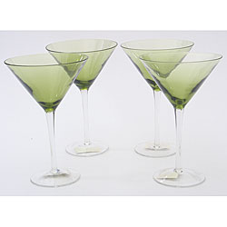 Certified International Olive Green 12-oz Martini Glasses (Set of 8)