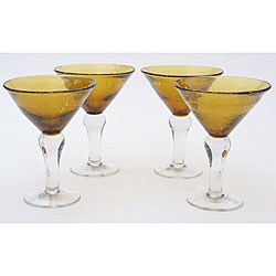 Certified International Amber Bubble 8-oz Martini Glasses (Set of 8)