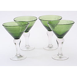 Certified International Green Bubble 8-oz Martini Glasses (Set of 8)