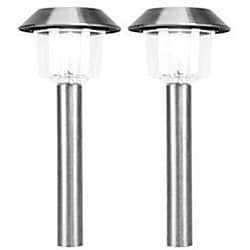 Stainless Steel White LED Solar Lights (Set of 12)