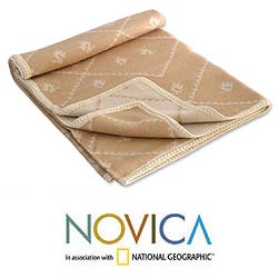'Inca Duck Dunes' Alpaca Wool Throw Blanket (Peru)