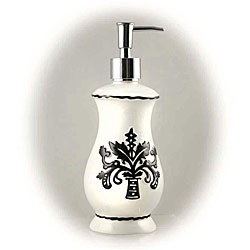Hand-painted Black and White Soap/ Lotion Pump Dispenser 