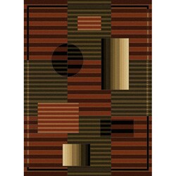 Alexa Omega Collection Geometric Modern Red Rug (7'10 x 10'6)