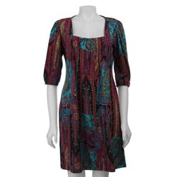 Tiana B. Women's Multicolor Paisley Print Dress