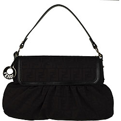 Fendi Zucca Canvas and Vitello Chef Hobo-style Bag