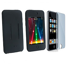 Black Skin Case and Screen Cover for iPod Touch 8GB/ 16GB/ 32GB
