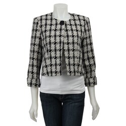 Larry Levine Women's Houndstooth One-button Jacket