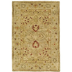 Handmade Majesty Light Brown/ Beige Wool Rug (2' x 3')