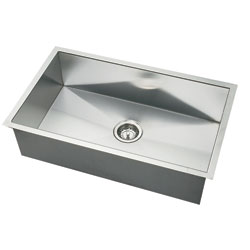 DeNovo Rectangular Undermount Stainless Steel Sink and Drain