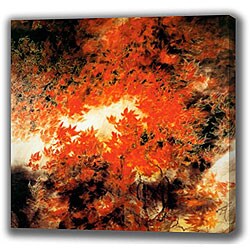 'Red Flower in Field' Giclee Canvas Art Print