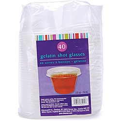 Gelatin Clear Plastic 2.5-oz Shot Glasses (Pack of 40)
