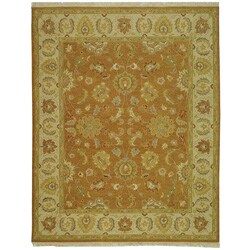 Indo Sumak Handmade Flatweave Dark Gold/ Ivory Rug (8' x 10')