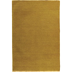 Indo Handmade Sumak Flatweave Light Green Rug (10' x 14')