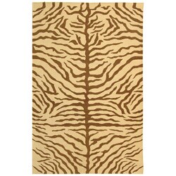 Handmade Sumak Flatweave Ivory and Brown Stripes Rug (8' x 10')