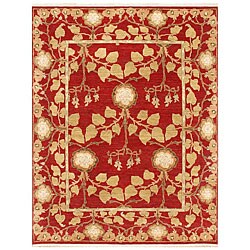 Hand-knotted Red Wool Laquan Rug (10' x 14')