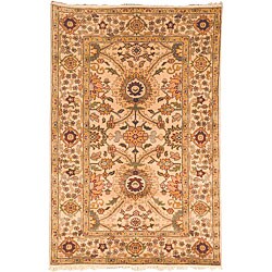Oushak Legacy Hand-knotted Ivory Wool Rug (4' x 6')