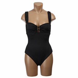 Anne Cole Women's Black Buckle Bandeau Swimsuit