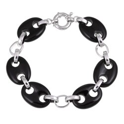 Sterling Silver Black Agate Bracelet