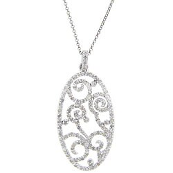 Sterling Silver 1/2ct TDW Diamond Filigree Necklace (J-K, I3)