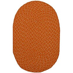 Lemonade Indoor/ Outdoor Colorful Orange Braided Rug (2' x 5')