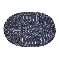 Indoor/ Outdoor Dark Blue Braided Lemonade Rug (2' x 5')