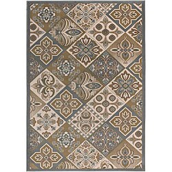 Fall Collection Blue Polypropylene Rug (3'9 x 5'9)