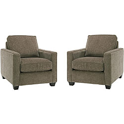 Calabria Graphite Grey Chenille Chairs (Set of 2)