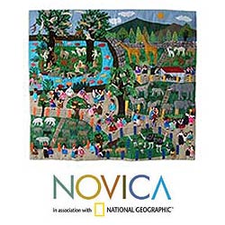 Applique 'Day At The Zoo' Wall Hanging (Peru)