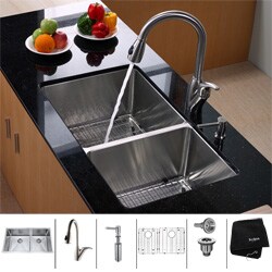 Kraus Stainless Steel Undermount Kitchen Sink, Faucet and Dispenser