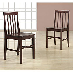 Solid Wood Espresso Dining Chairs (Set of 2)